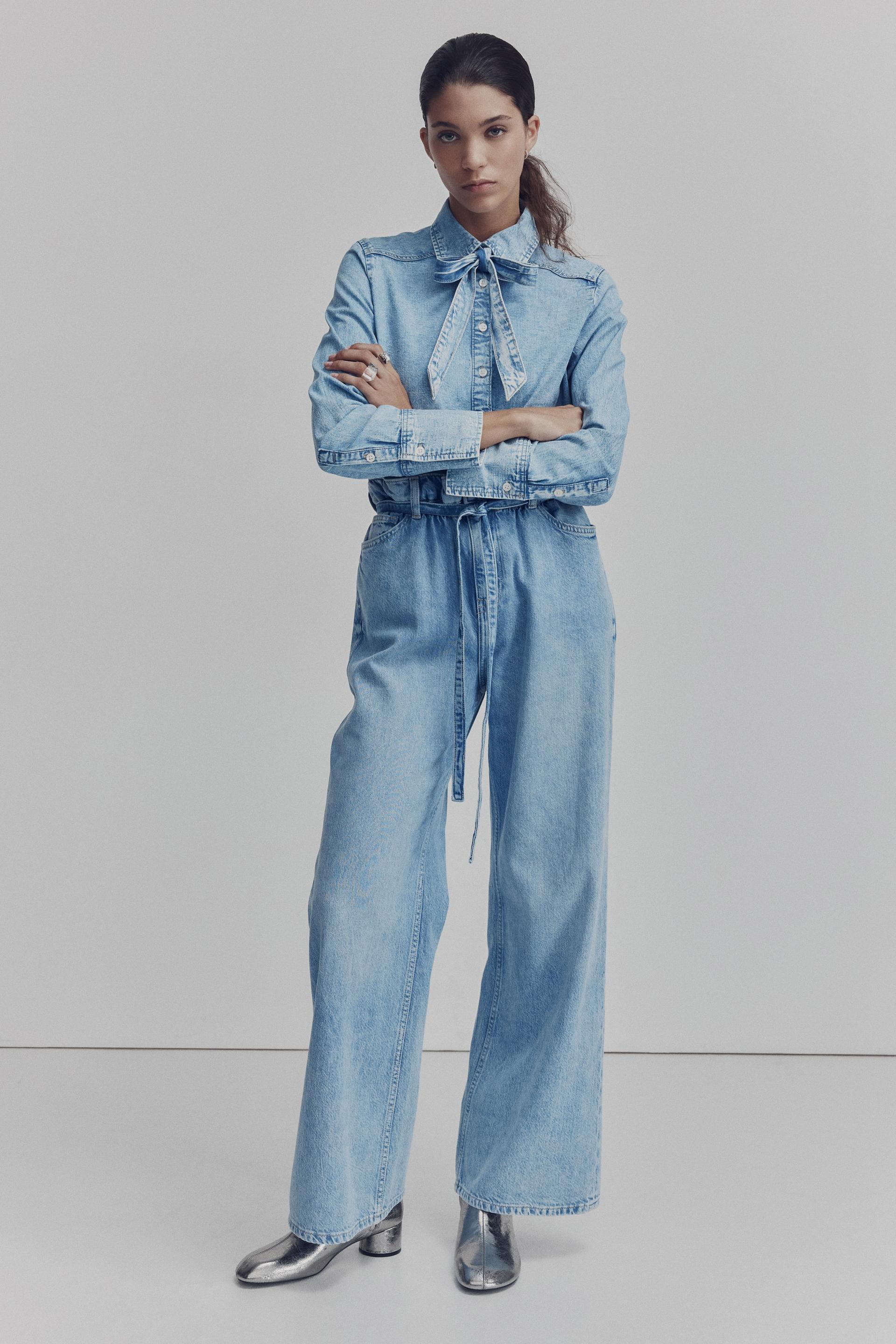 paper-bag jeans with belt