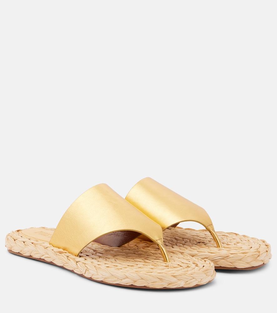 paris texas amalfi metallic leather thong sandals