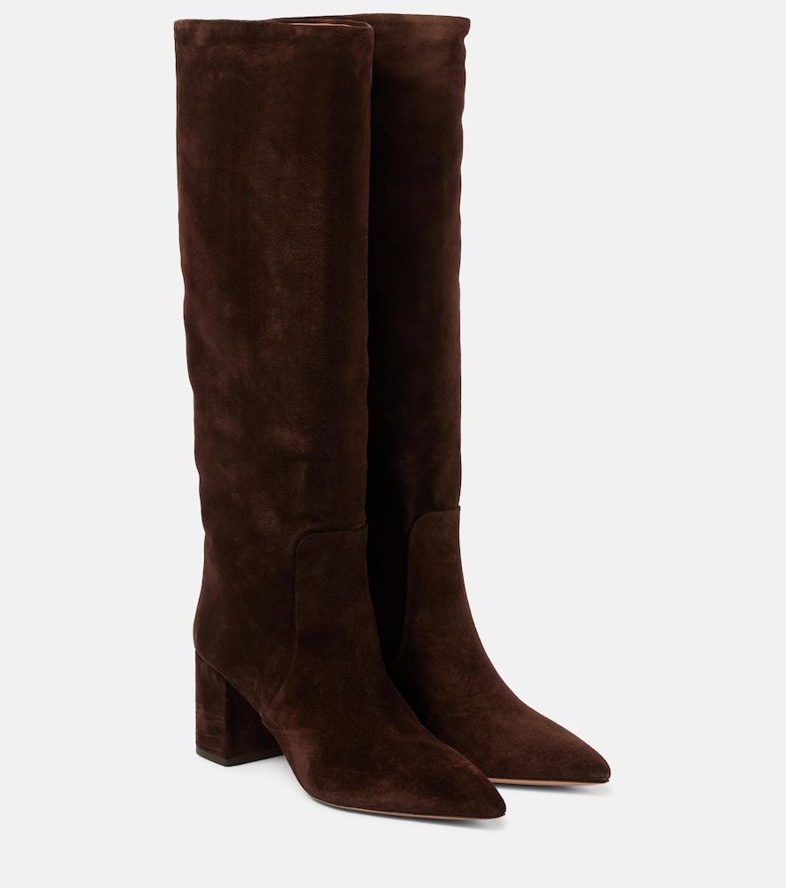 paris texas anja 70 suede knee-high boots