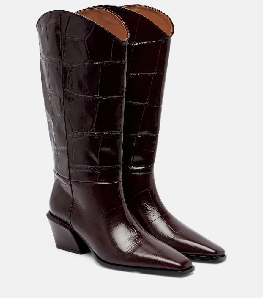 paris texas bettina 50 croc-effect leather cowboy boots