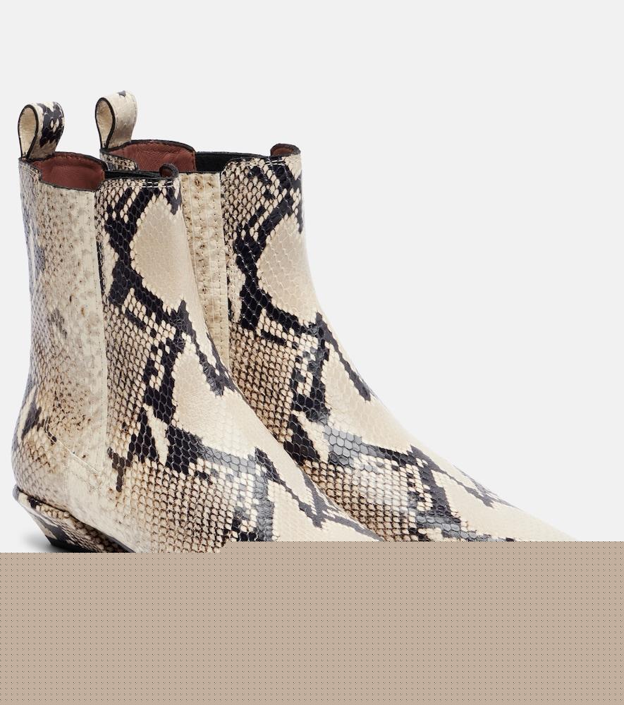 paris texas bettina snake-print ankle boots