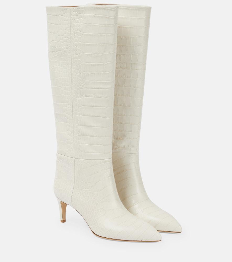 paris texas croc-effect leather knee-high boots