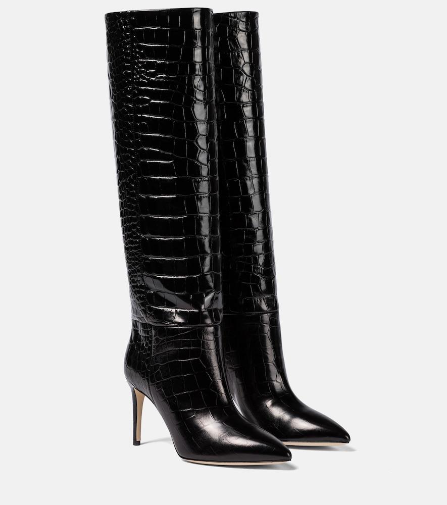 paris texas croc-effect leather knee-high boots