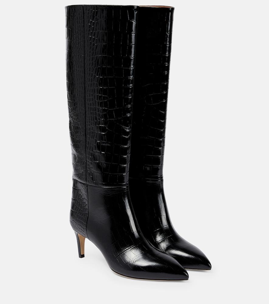 paris texas croc-effect leather knee-high boots