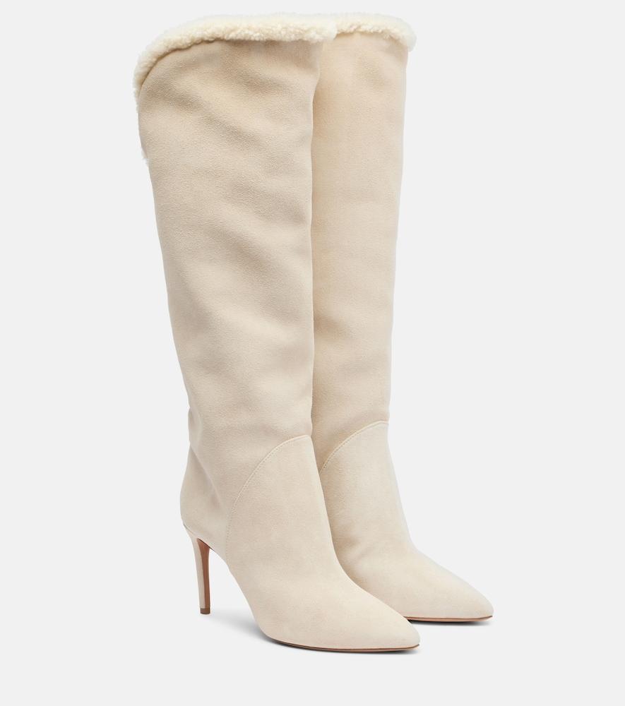 paris texas gaia 85 suede knee-high boots