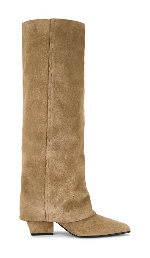 paris texas jane fold over boot 60 in taupe. - size 38 (also in 39.5)