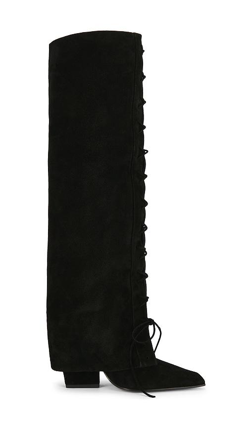 paris texas jane fold over lace up boot 100 in brown. - size 37.5 (also in 38)