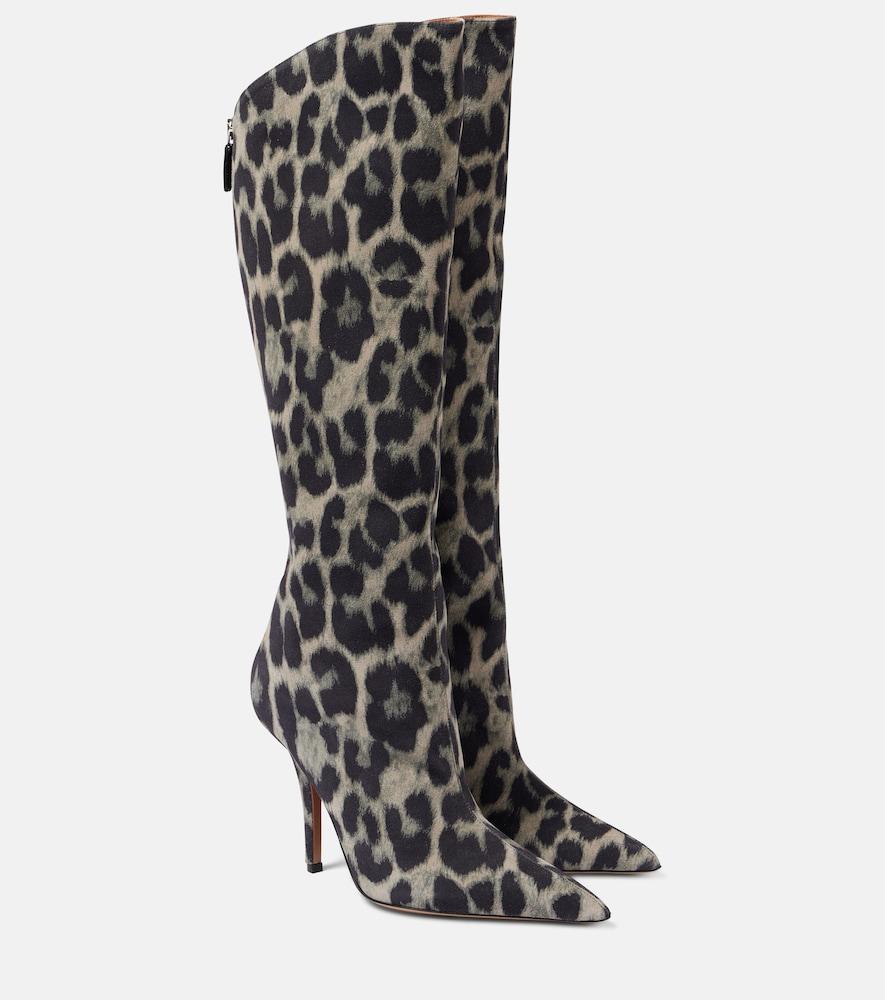 paris texas jessica 105 calf hair knee-high boots