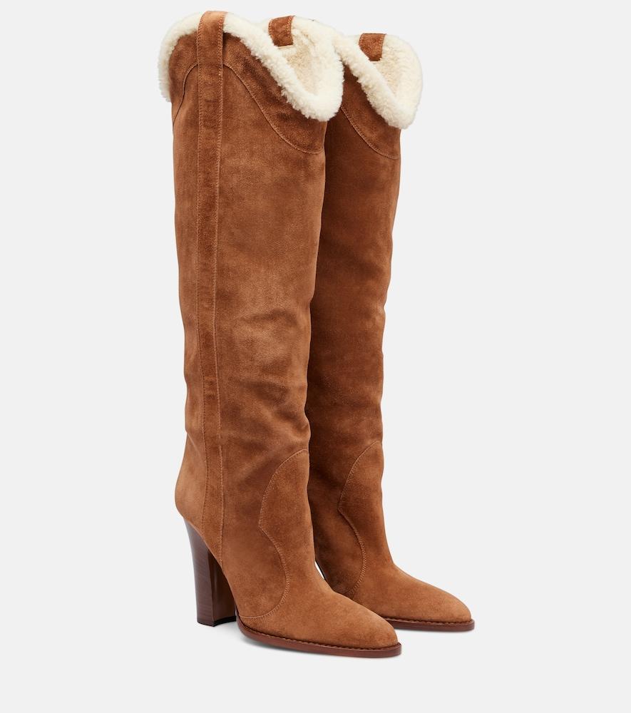 paris texas lavinia 100 suede over-the-knee boots