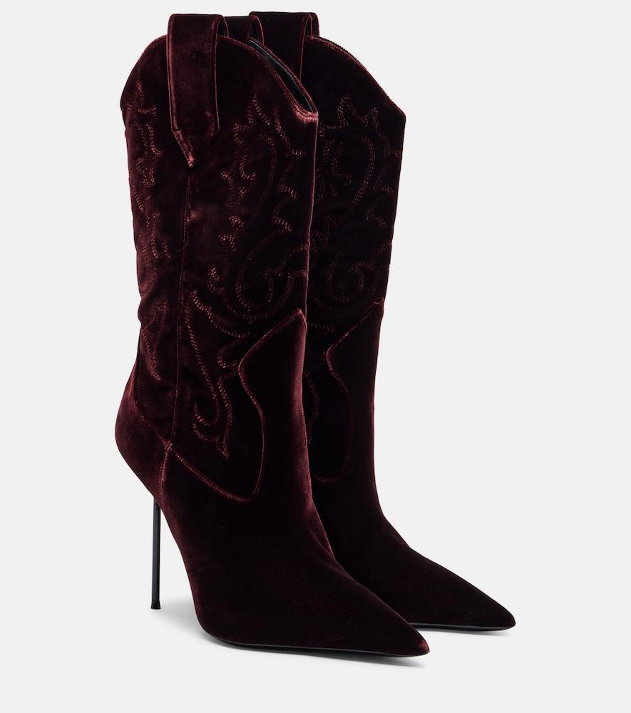 paris texas lidia 105 velvet mid-calf boots
