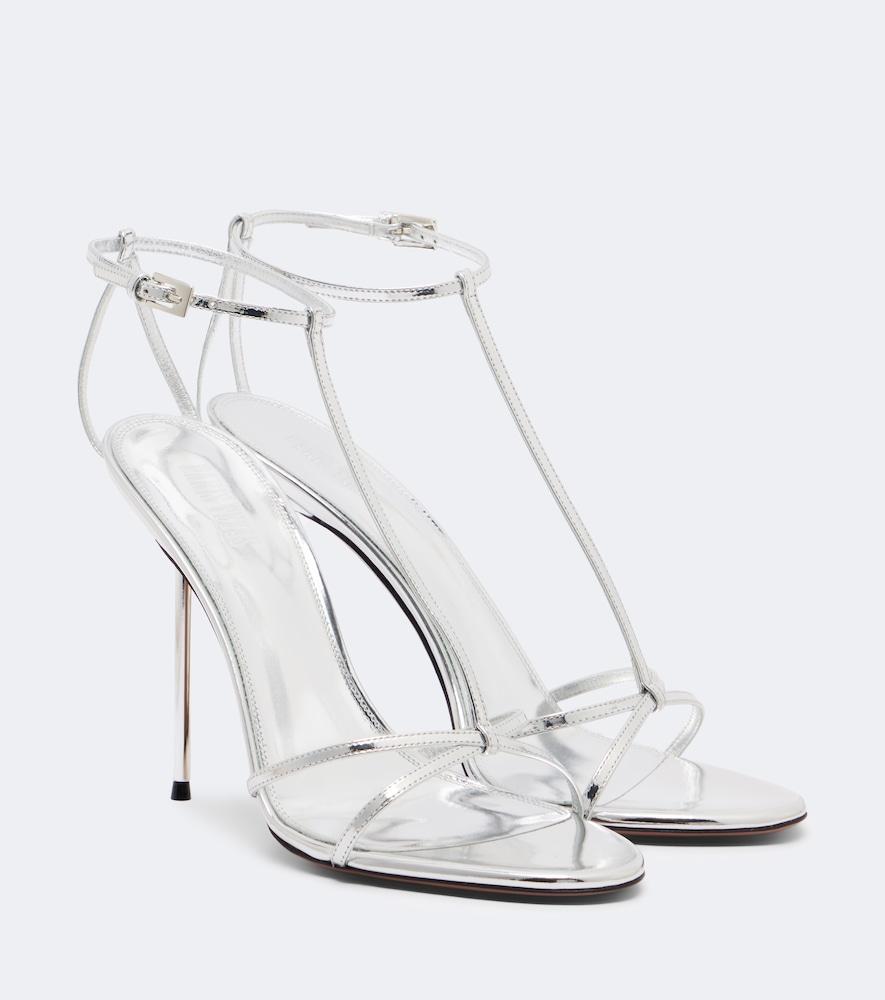 paris texas lidia metallic patent leather sandals