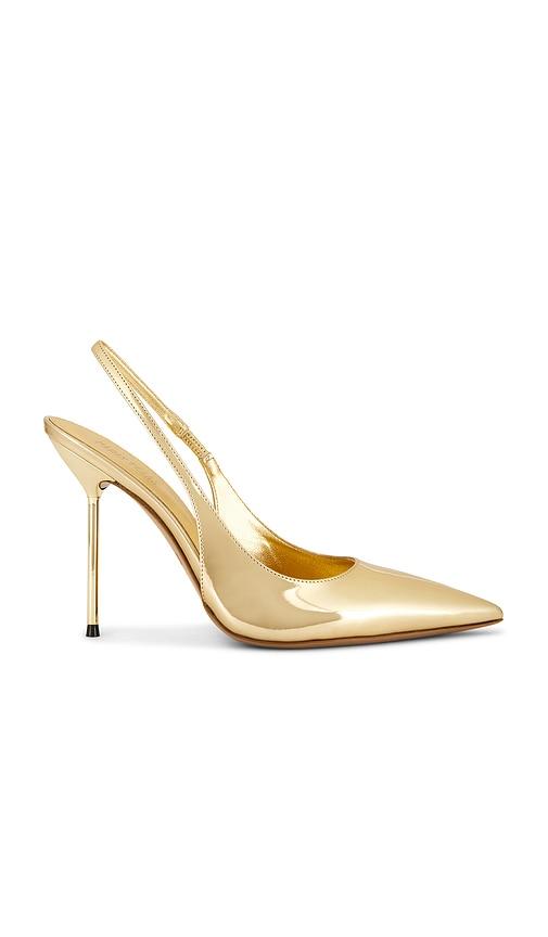 paris texas lidia slingback heel in metallic gold. - size 36 (also in 37, 41)