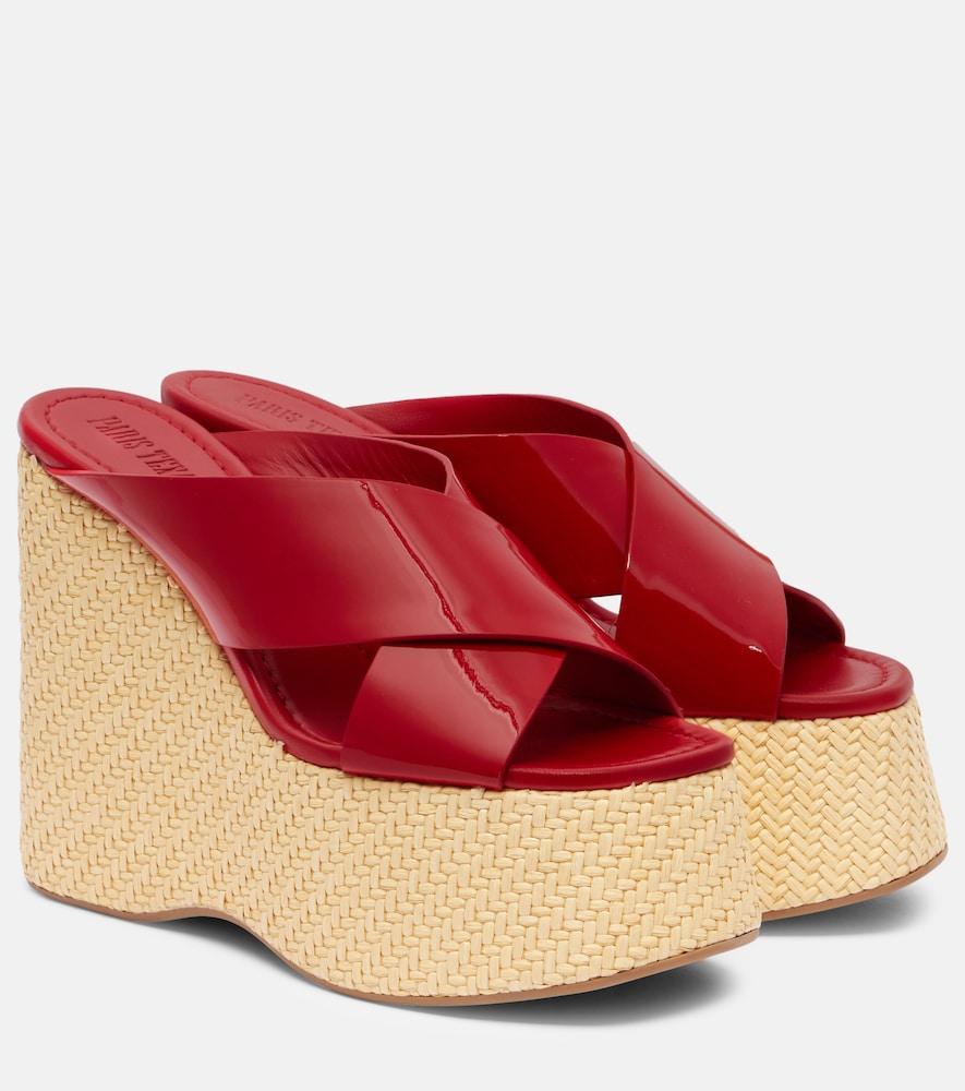 paris texas mara patent leather wedge mules