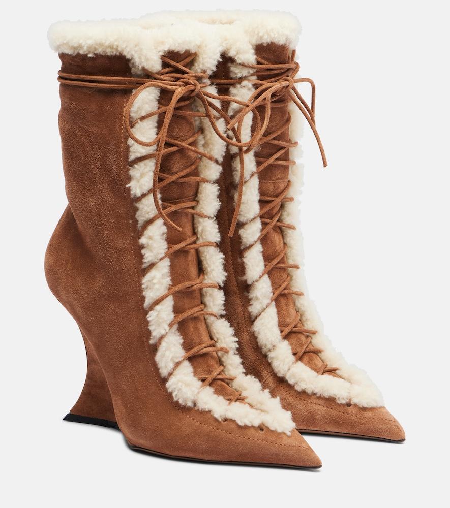 paris texas nina 105 suede wedge boots