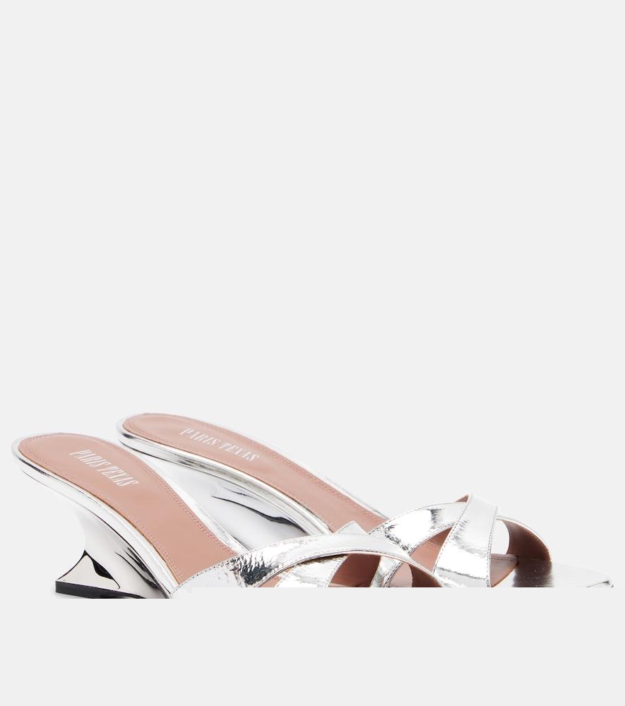 paris texas nina 50 metallic leather wedges