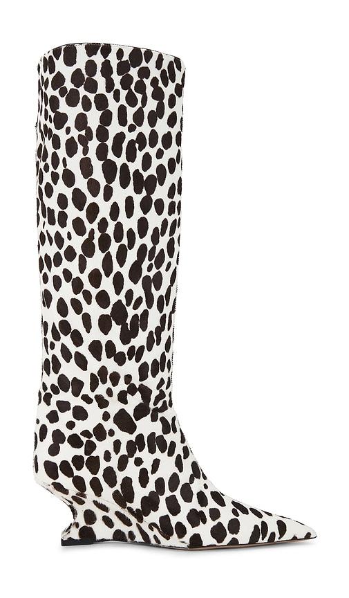 paris texas nina calf hair boot 50 in white,black. - size 37 (also in 40)