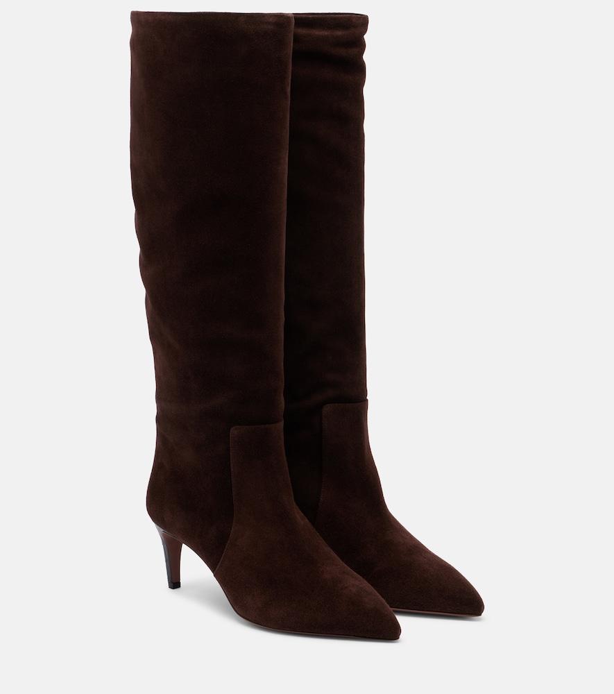 paris texas stiletto suede knee-high boots
