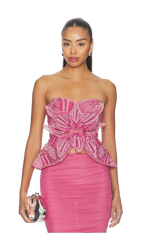 patbo amelia embroidery top in pink. - size 0 (also in 2, 4, 6)