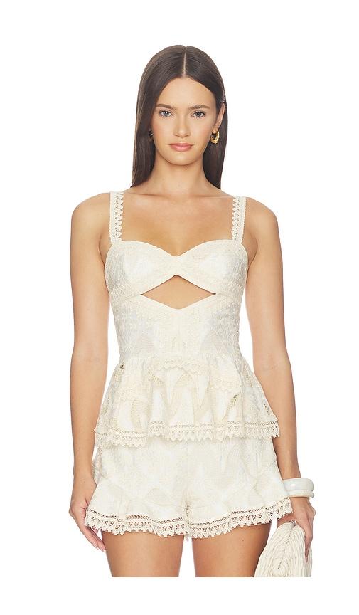 patbo bertha lace top in white. - size 10 (also in 12, 2, 4, 6, 8)
