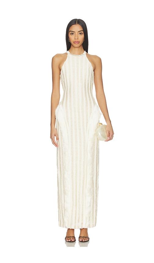 patbo celeste knit gown in beige. - size m (also in xs, s)