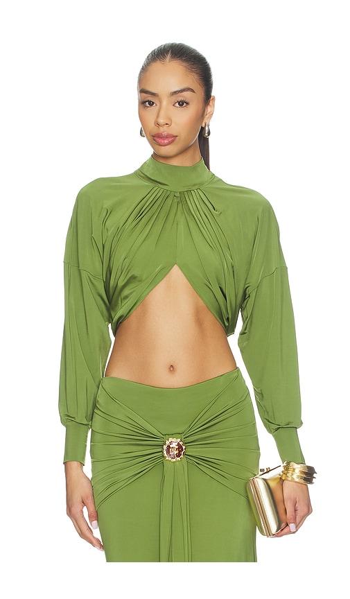 patbo intensity jersey cut out top in green. - size l (also in xs, s, m)