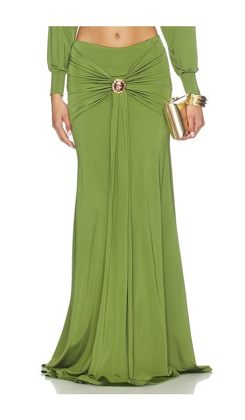patbo intensity jersey maxi skirt in green. - size l (also in s, xs)