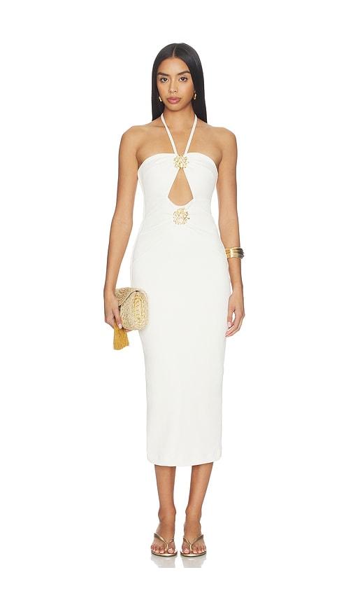 patbo luna knit midi dress in white. - size l (also in m, xl)