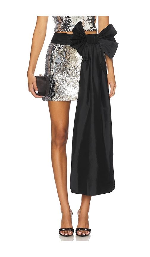 patbo moonlight sequin mini skirt in metallic silver. - size 4 (also in 6)