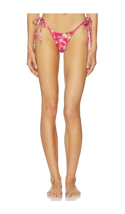 patbo peony print bikini bottom in red. - size l (also in xs, s, m, xl)