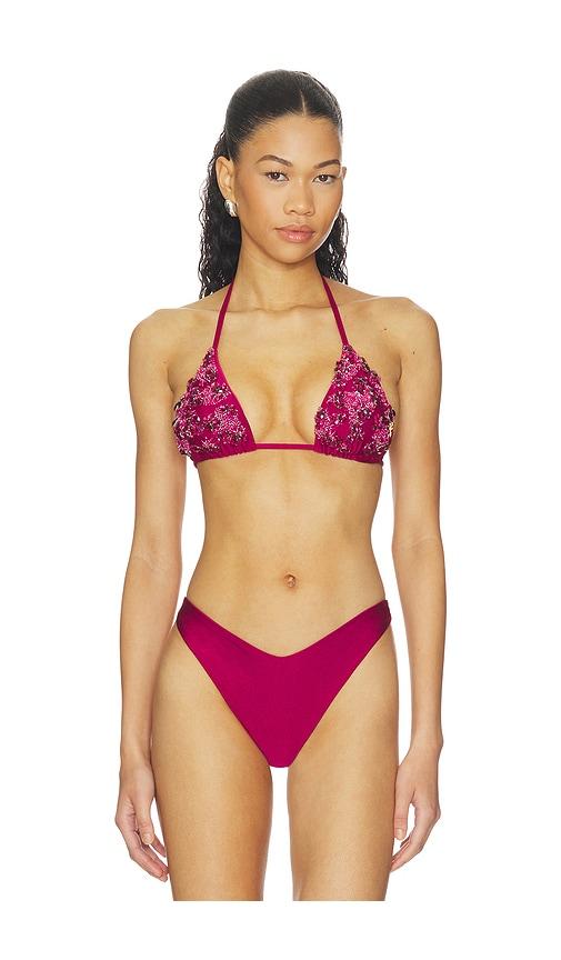 patbo petal bikini top in fuchsia. - size l (also in m, s, xs)