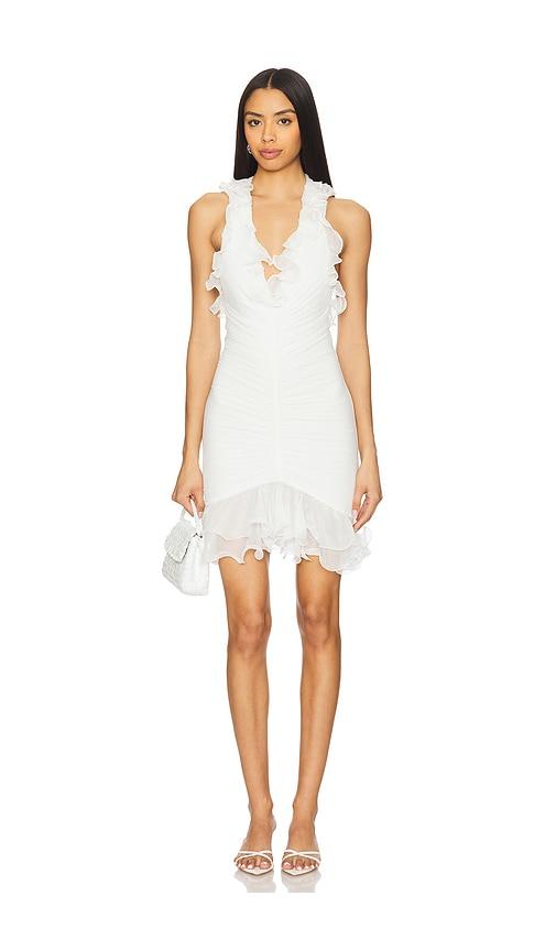 patbo plunge mini dress in white. - size 2 (also in 4)