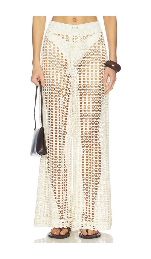 patbo selene mesh pant in cream. - size m (also in s)