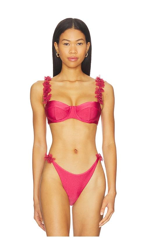 patbo sunstone underwire bikini top in fuchsia. - size m (also in s)