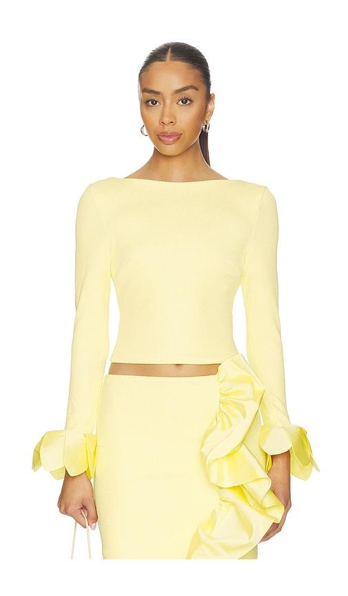 patbo taffeta tarsila top in yellow. - size l (also in s, m, xl)
