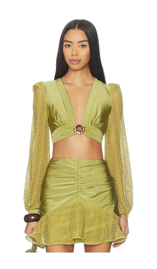 patbo wave top in green. - size l (also in xl)