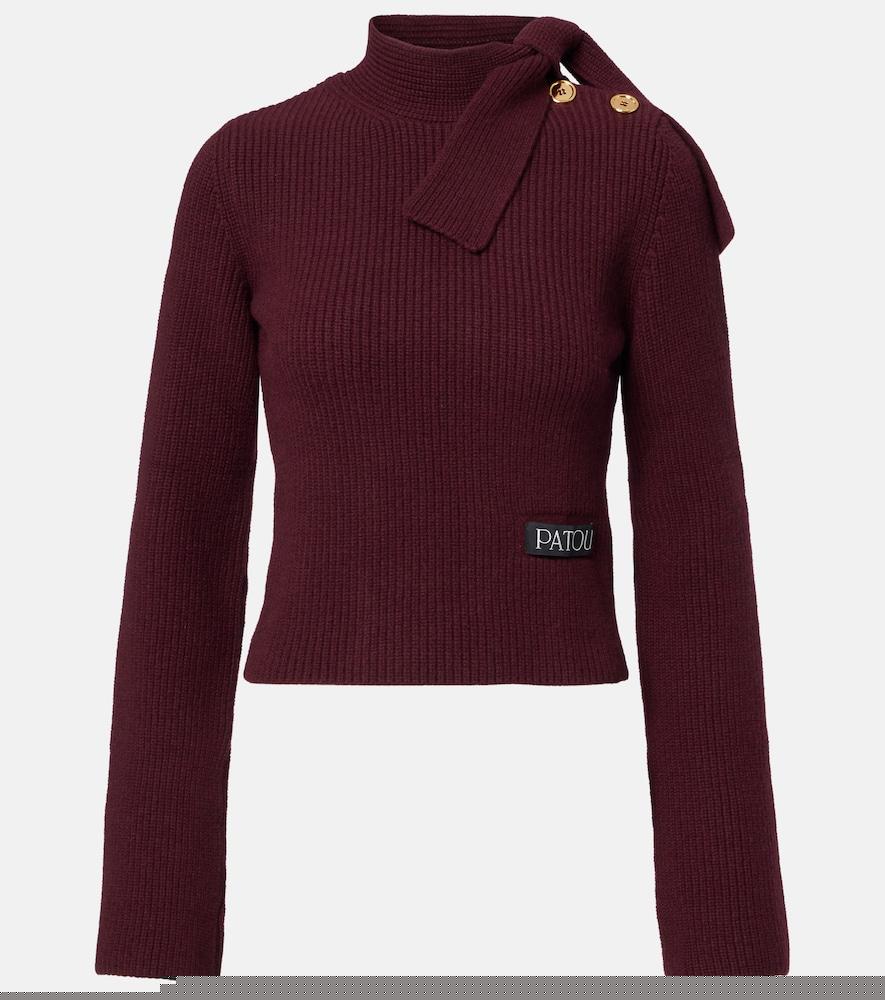 patou bow-detail wool and cashmere sweater