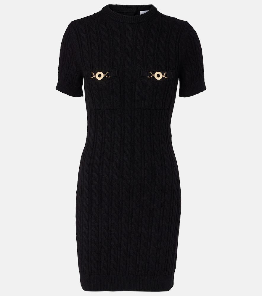 patou cable-knit wool and cashmere minidress