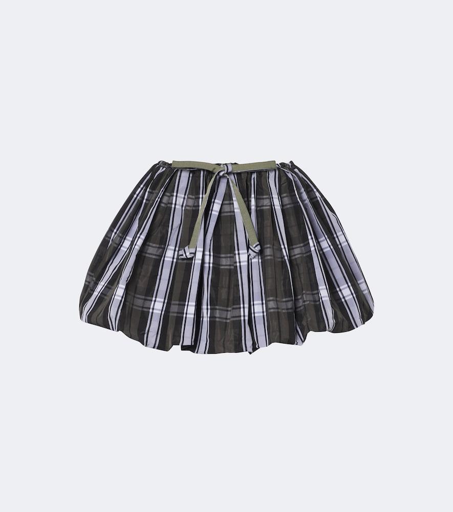 patou checked balloon miniskirt