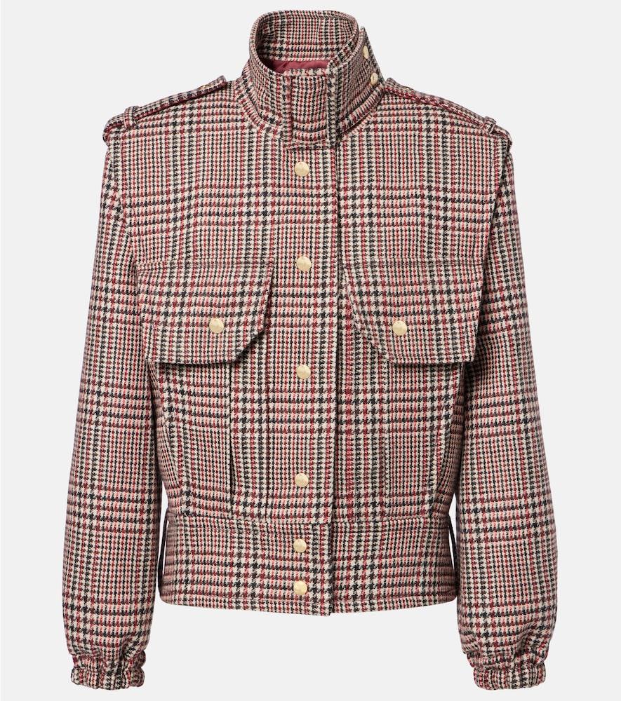 patou checked virgin wool jacket