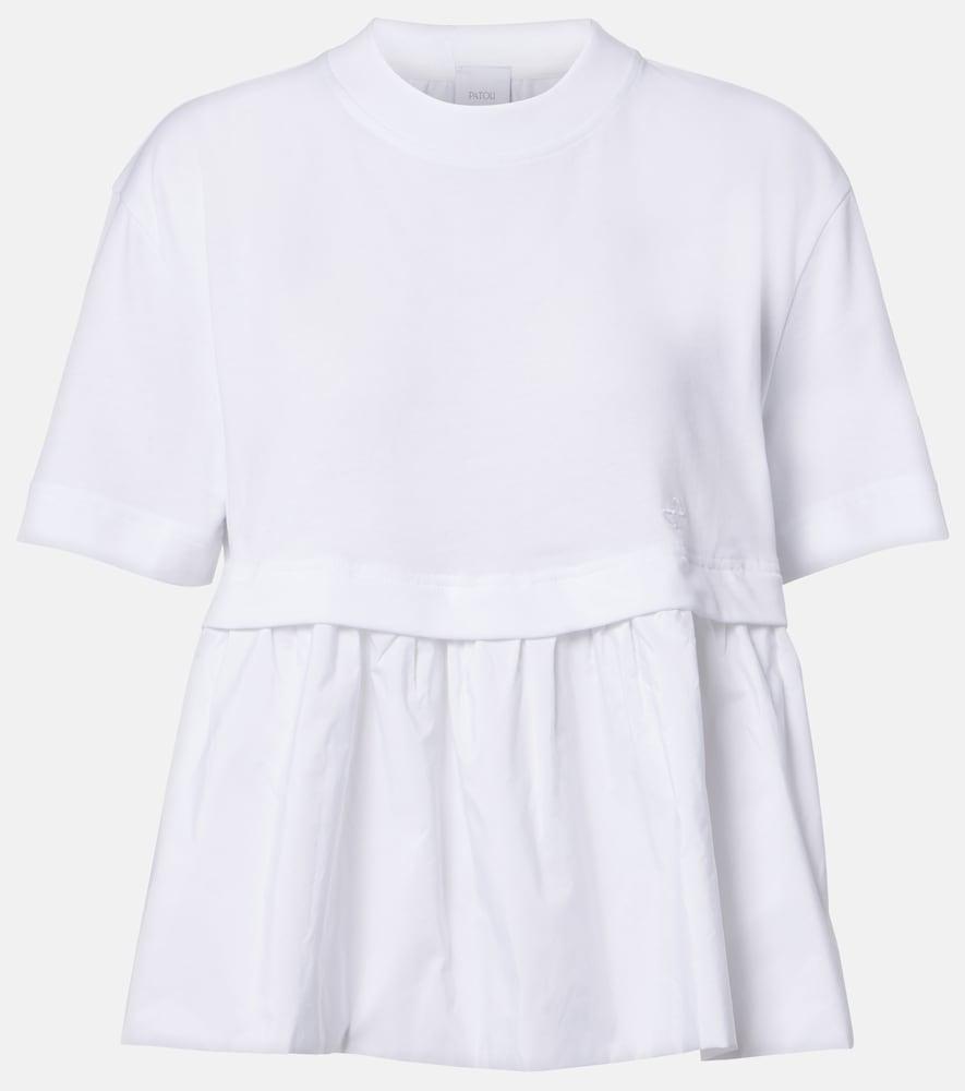 patou cotton jersey and faille t-shirt