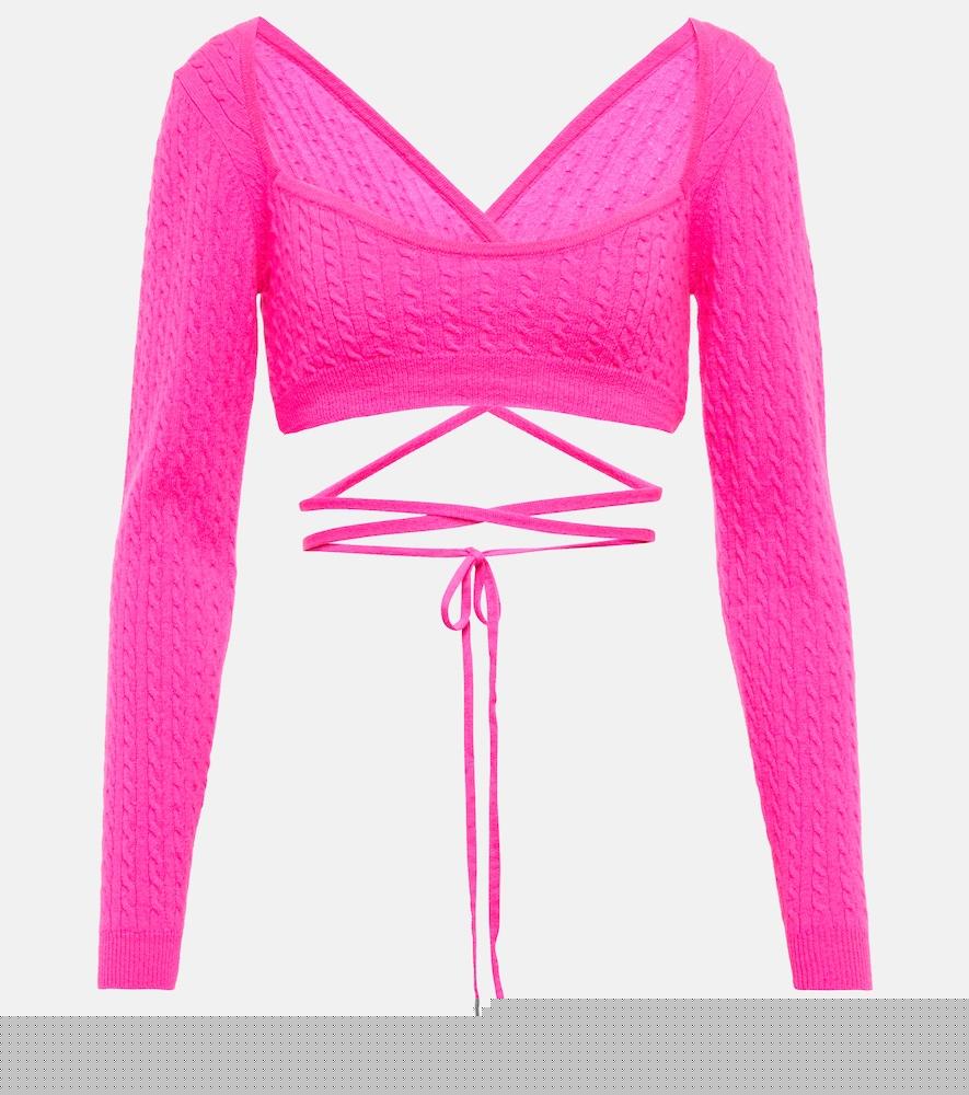 patou cropped wool and cashmere sweater