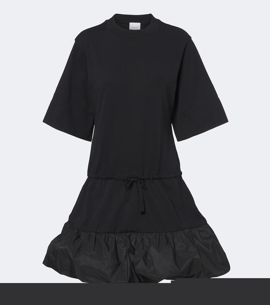 patou faille-trimmed cotton minidress