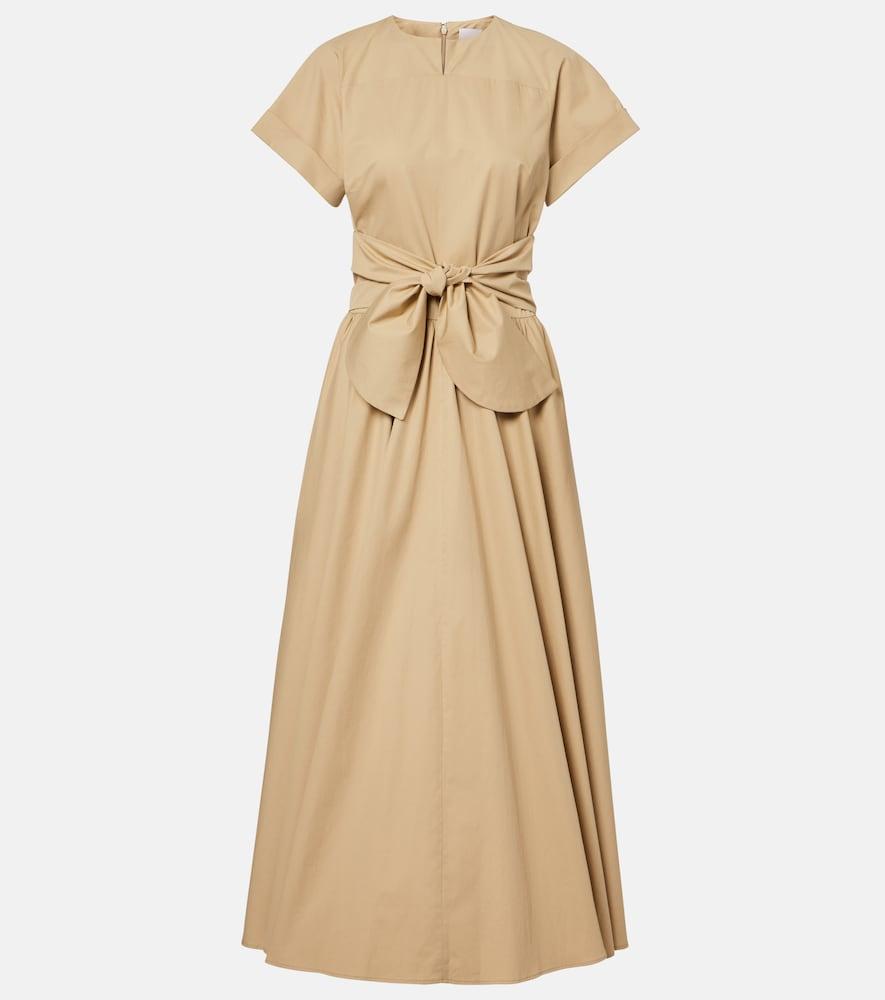 patou gathered cotton midi dress
