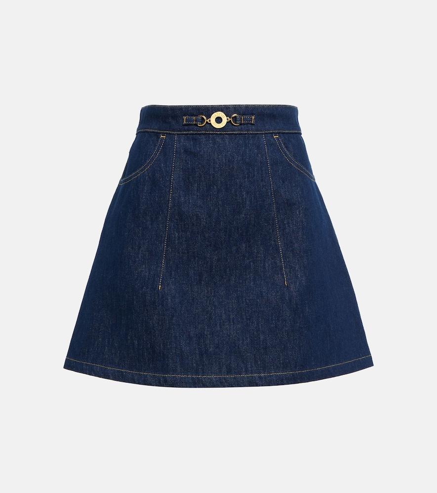 patou high-rise denim miniskirt