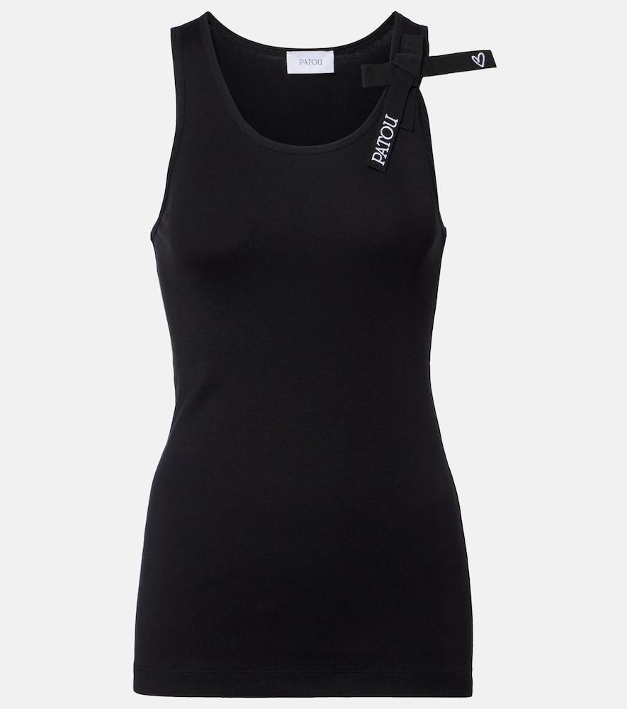 patou logo bow-detail cotton tank top