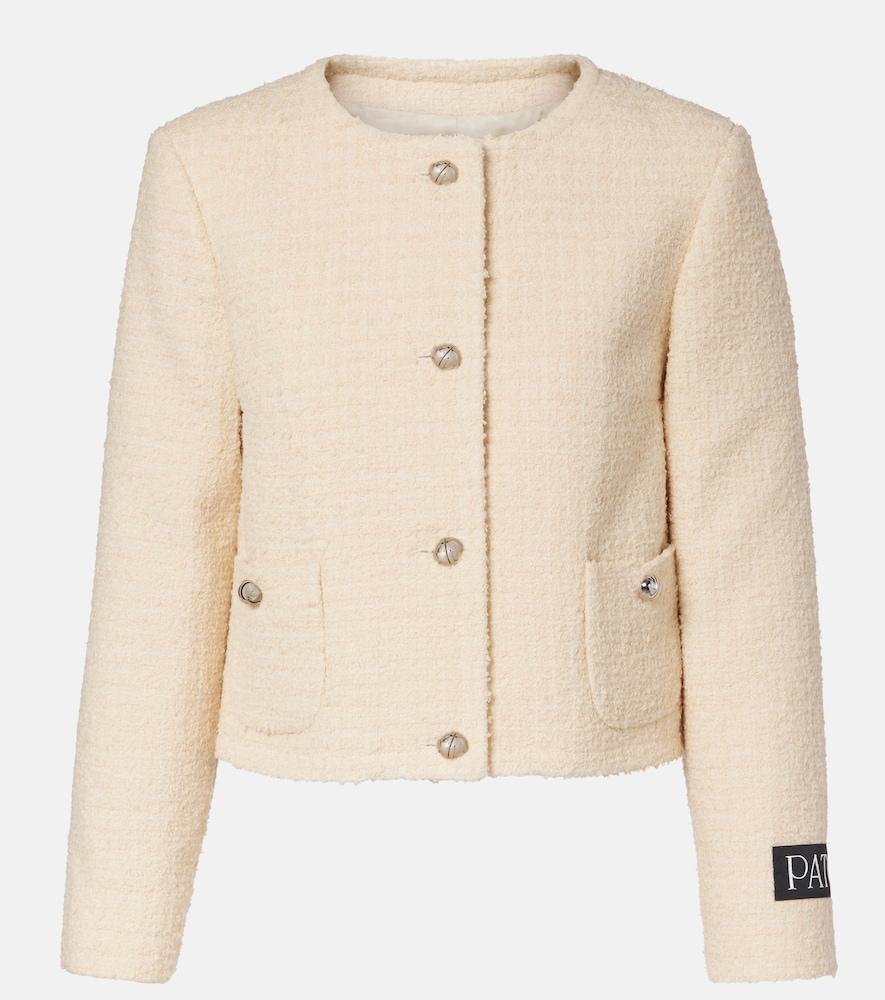 patou logo wool-blend bouclé jacket
