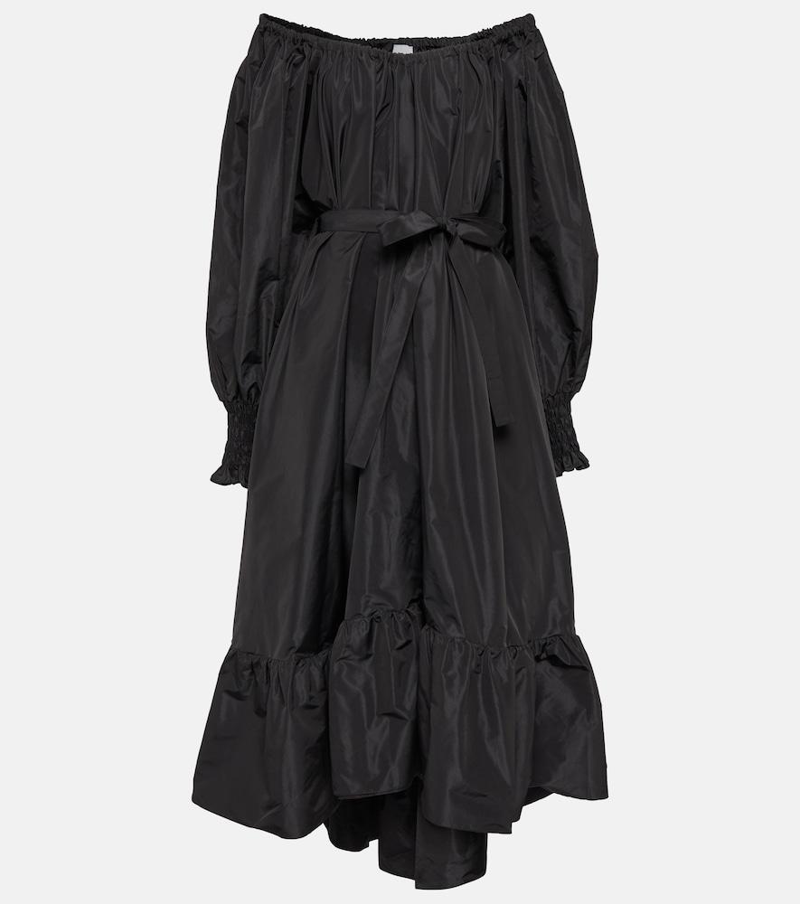 patou off-shoulder faille maxi dress