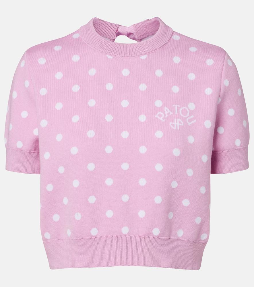 patou polka-dot cotton-blend sweater