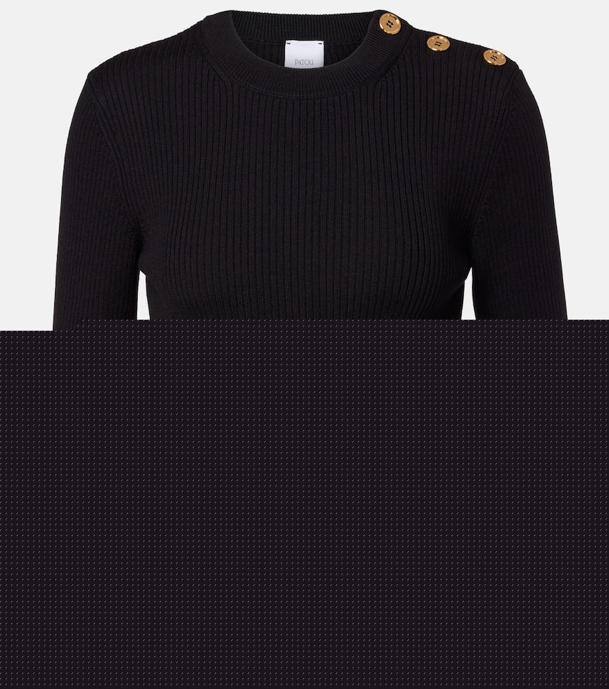 patou ribbed-knit peplum wool top