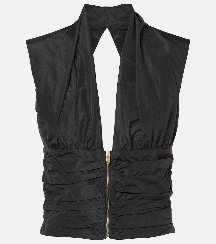 patou ruched taffeta top
